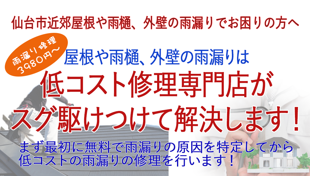 雨漏り原因　調査　仙台